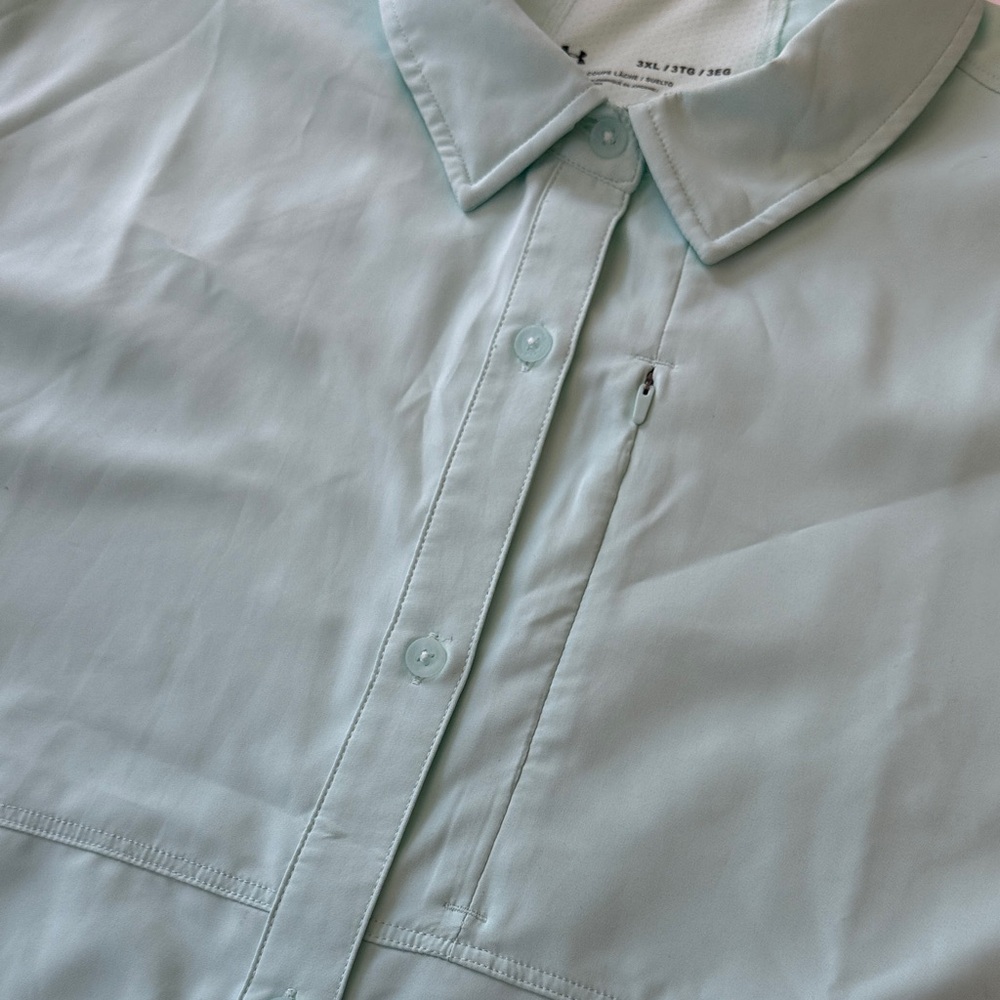 Under Armour Loose 3XL Women's Plus Vented Outdoor Shirt Heatgear Mint Green - Picture 13 of 14